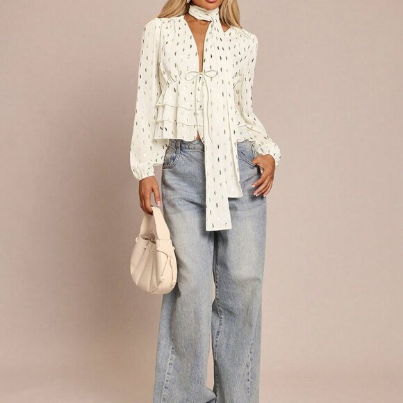 Tops - Apricot Casual Women's Elegant French Blouse